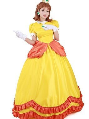 Princess Daisy Ball Gown Cosplay Costume